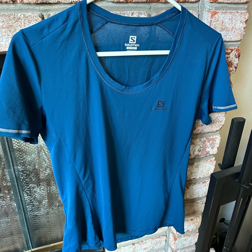 SALOMON AGILE SHORT SLEEVE ATHLETIC Hiking TEE Color Teal Women’s Size‎ M